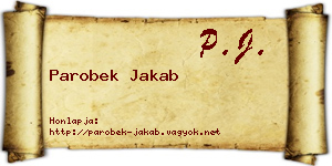 Parobek Jakab névjegykártya